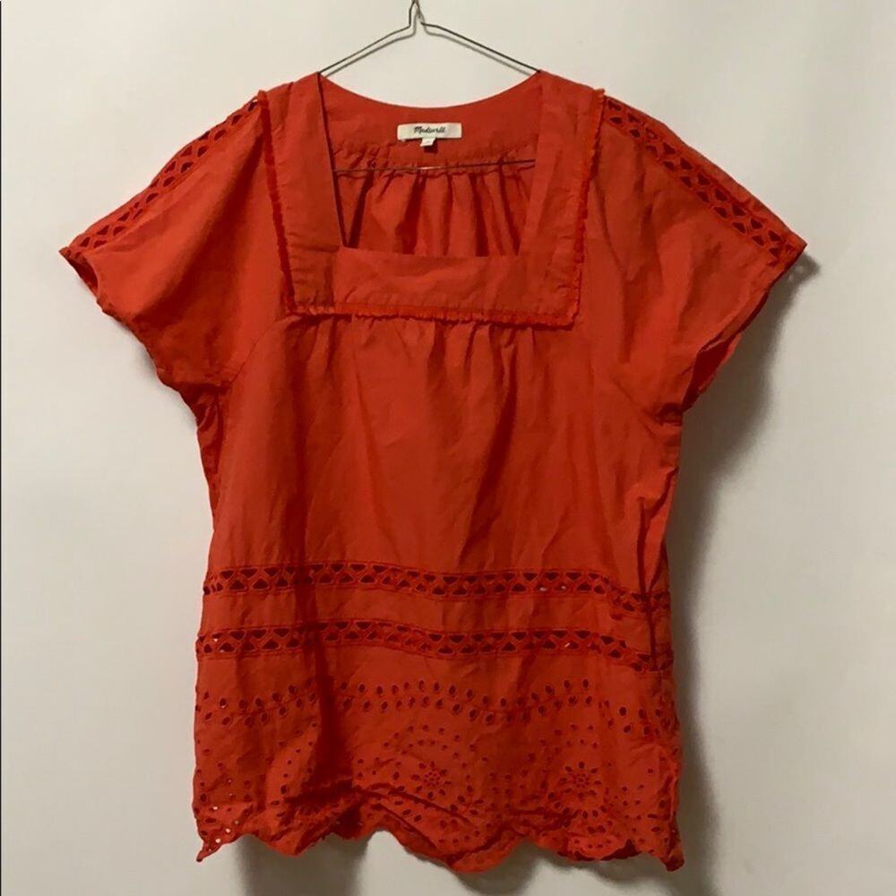 MADEWELL BEAUTIFUL EMBROIDERY DETAIL‎ BLOUSE SZ S